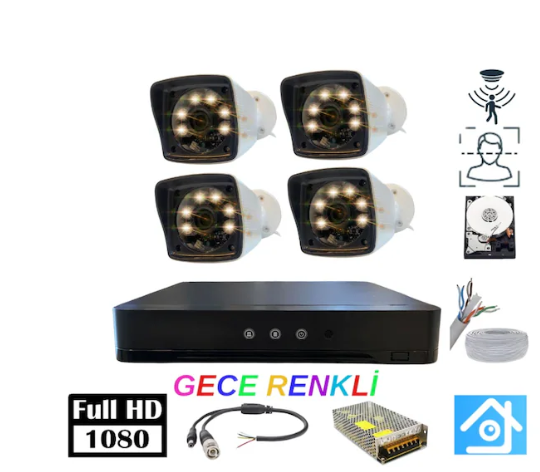 5mp 1080p 4 Kameralı Güvenlik Kamerası Seti
