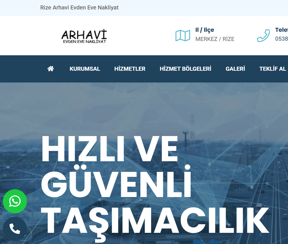 Arhavi Evden Eve Web Tasarım